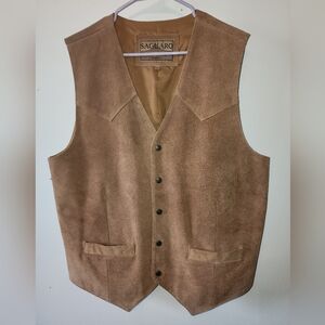 Saguaro West Suede Western Vest in Warm Tan
